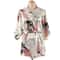 Peacock Print Japanese Kimono Yukata Professional Silk Satin Short Nightgown Bath Robe Costume 14