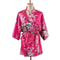 Peacock Print Japanese Kimono Yukata Professional Silk Satin Short Nightgown Bath Robe Costume 6