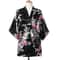 Peacock Print Japanese Kimono Yukata Professional Silk Satin Short Nightgown Bath Robe Costume 7