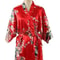 Peacock Print Japanese Kimono Yukata Professional Silk Satin Short Nightgown Bath Robe Costume 8