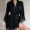 FrenchStyle Sexy Satin Nightgown Robe Professional VNeck Lace Bathrobe Silky Sleepwear 8
