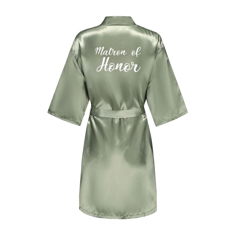 Grass Green Bridal Party Robes Professional Satin Wedding Getting Ready Gowns For Bride Bridesmai 18