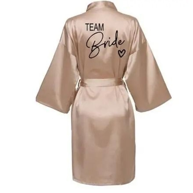 Wedding Party Team Bride Robe Professional Satin Kimono Pajamas Bridesmaid Bathrobe SP003 11