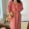 Winter Thickened Coral Velvet Sleeping Gown Professional Warm Jacquard Long Section Loungewear 0