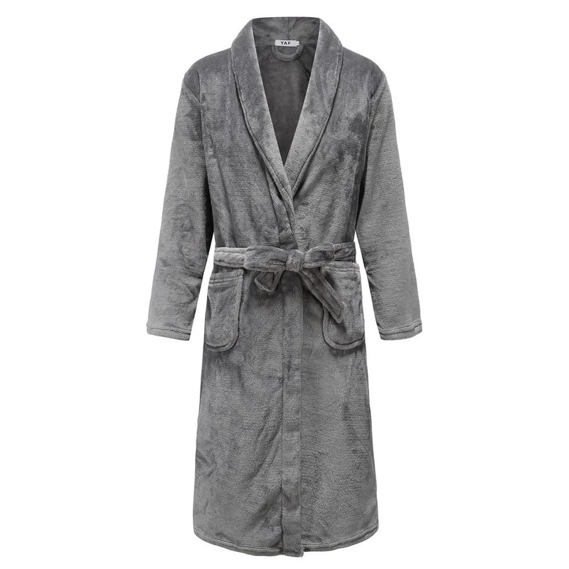 Mens Plus Size Thick Flannel Robe Professional Coral Fleece Kimono Winter Sleepwear Gown 10