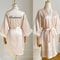 Luxurious White Bridal Feather Robe Professional Satin Wedding Kimono Sexy Bridesmaid Peignoir 12