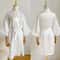 Luxurious White Bridal Feather Robe Professional Satin Wedding Kimono Sexy Bridesmaid Peignoir 2