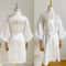Luxurious White Bridal Feather Robe Professional Satin Wedding Kimono Sexy Bridesmaid Peignoir 7