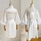Luxurious White Bridal Feather Robe Professional Satin Wedding Kimono Sexy Bridesmaid Peignoir 8