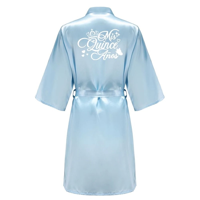 Princess Quinceanera Birthday Party Robe Professional Silkly Nightgown Mis XV Sweet 15 Bathrobe 7