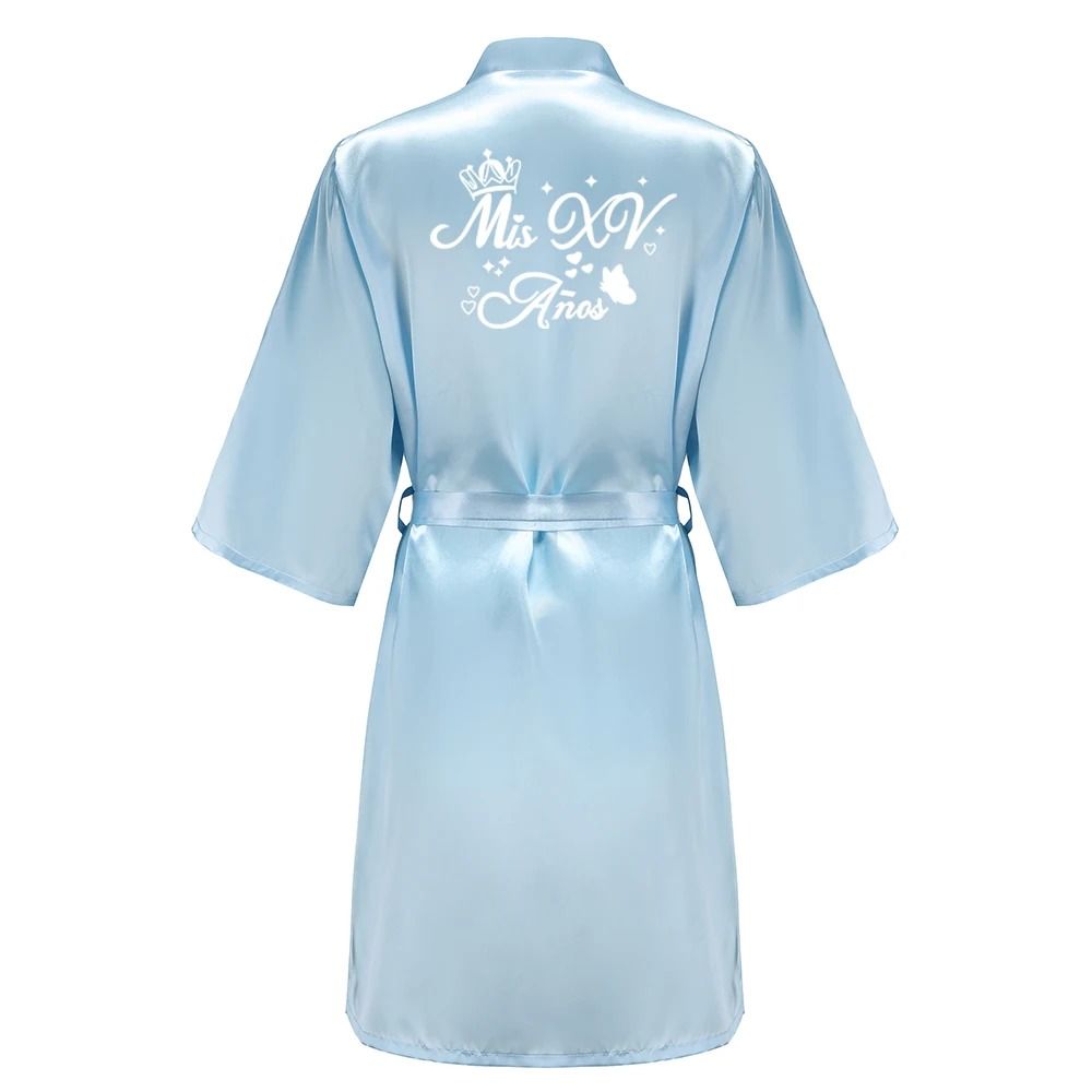 Princess Quinceanera Birthday Party Robe Professional Silkly Nightgown Mis XV Sweet 15 Bathrobe 11