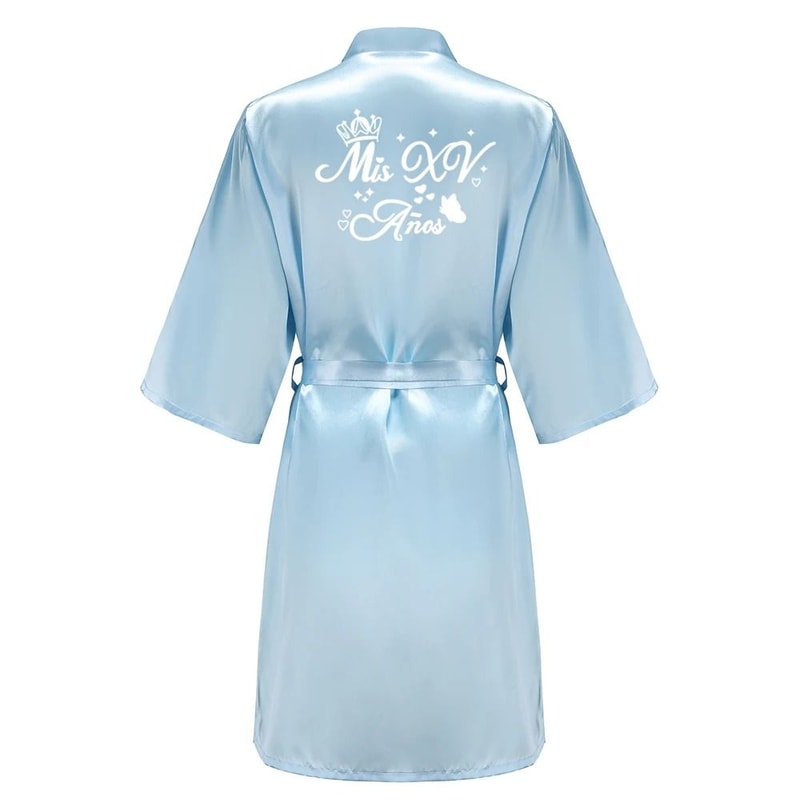 Princess Quinceanera Birthday Party Robe Professional Silkly Nightgown Mis XV Sweet 15 Bathrobe 11