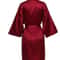 Elegant Solid Satin Night Robe Professional Half Sleeve VNeck House Robe With Belt 9