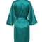 Elegant Solid Satin Night Robe Professional Half Sleeve VNeck House Robe With Belt 14