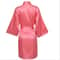 Elegant Solid Satin Night Robe Professional Half Sleeve VNeck House Robe With Belt 16