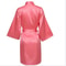 Elegant Solid Satin Night Robe Professional Half Sleeve VNeck House Robe With Belt 16
