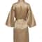 Elegant Solid Satin Night Robe Professional Half Sleeve VNeck House Robe With Belt 2