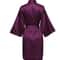 Elegant Solid Satin Night Robe Professional Half Sleeve VNeck House Robe With Belt 3