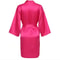 Elegant Solid Satin Night Robe Professional Half Sleeve VNeck House Robe With Belt 22