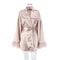 Luxurious FeatherTrimmed Satin Bathrobe Professional Mini Peignoir Loose Bridal Wedding Robe 3