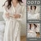 Womens Simple LongSleeved Ruffled Robe Professional Sweet InsStyle Solid Color Home Wear 0
