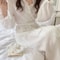 Womens Simple LongSleeved Ruffled Robe Professional Sweet InsStyle Solid Color Home Wear 6