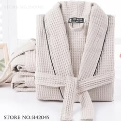 100% cotton couple waffle robe – professional kimono bathrobe & casual summer loungewear