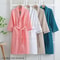 100 Cotton Couple Waffle Robe Professional Kimono Bathrobe Casual Summer Loungewear 2