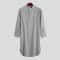 Mens ButtonDown Stand Collar Robe Professional Long Sleeve Nightgown Fashionable Loose Home Wear 5