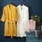 Premium Cotton Terry Waffle Robe Professional Thin Morning Gown HotelGrade Couples Bathrobe 1