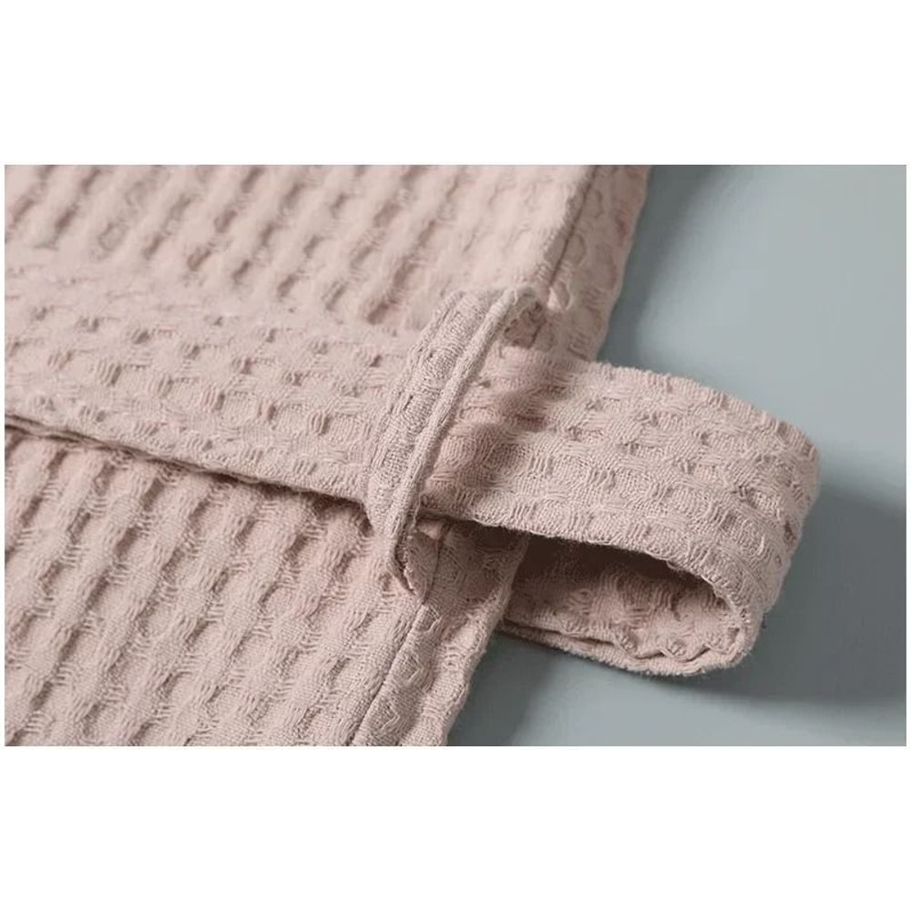 Premium Cotton Terry Waffle Robe Professional Thin Morning Gown HotelGrade Couples Bathrobe 5