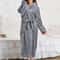 Winter Coral Fleece Long Robe Professional Thickened Flannel Kimono Warm Casual Homewear 10
