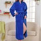 Winter Coral Fleece Long Robe Professional Thickened Flannel Kimono Warm Casual Homewear 5