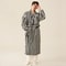 Thickened Flannel Robe Pants Pajamas Set Professional AutumnWinter Striped Couples Home Clothes 13