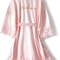 Rose Gold Bridesmaid Bride Robe Professional Satin Lace Bridal Dressing Gown Bachelorette Pajama 6