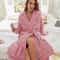Pink Flannel Long Hooded Robe Professional Thickened Coral Fleece Gown Warm AutumnWinter Lounge W 0