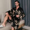 Mens Ice Silk Oversized Bathrobe Professional LongSleeved SpringAutumn Nightgown Summer Home Clot 3