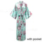 Luxurious Long Satin Kimono Robe Professional Bride Bridesmaid Dressing Gown With Pockets 25