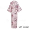 Luxurious Long Satin Kimono Robe Professional Bride Bridesmaid Dressing Gown With Pockets 27