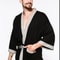 Mens Womens Cotton Waffle Kimono Robe Professional Couples Sauna Yukata Casual Home Wear 2