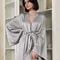 Sexy Flare Sleeve Dressing Gown Professional VNeck Nightwear Loose Black Robe With Sashes 7