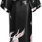 Print Crane Lady Kimono Bathrobe Professional Satin Wedding Robe Soft VNeck Novelty Nightgown 5