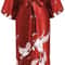 Print Crane Lady Kimono Bathrobe Professional Satin Wedding Robe Soft VNeck Novelty Nightgown 7