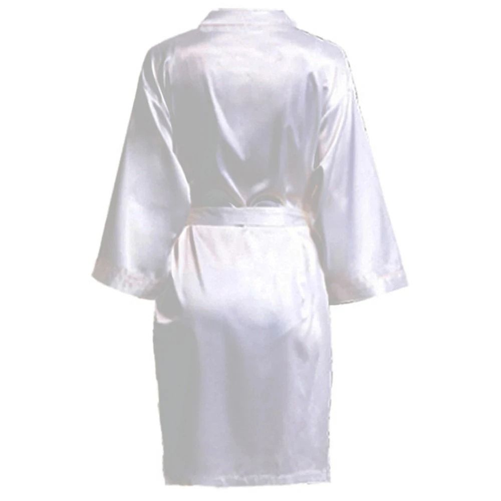 Wedding Party Team Bride Kimono Professional Plain Satin Bridesmaid Bathrobe Wedding Pajamas 11