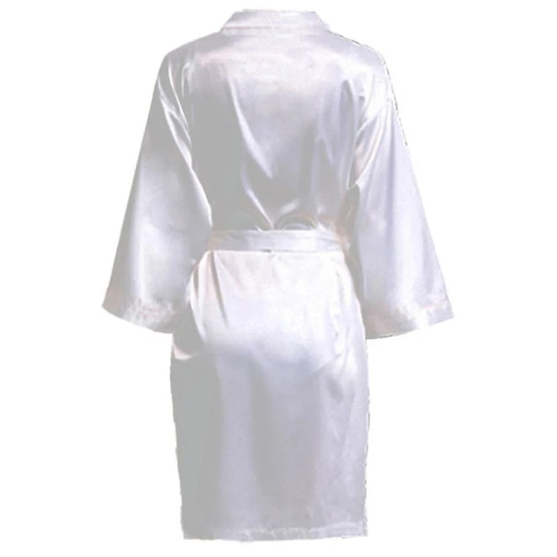 Wedding Party Team Bride Kimono Professional Plain Satin Bridesmaid Bathrobe Wedding Pajamas 11