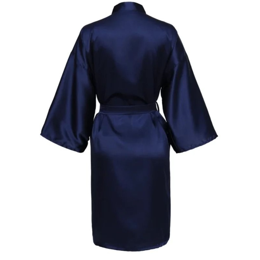 Wedding Party Team Bride Kimono Professional Plain Satin Bridesmaid Bathrobe Wedding Pajamas 7
