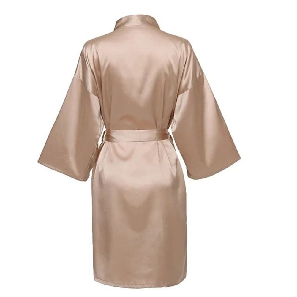 Wedding Party Team Bride Kimono Professional Plain Satin Bridesmaid Bathrobe Wedding Pajamas 8