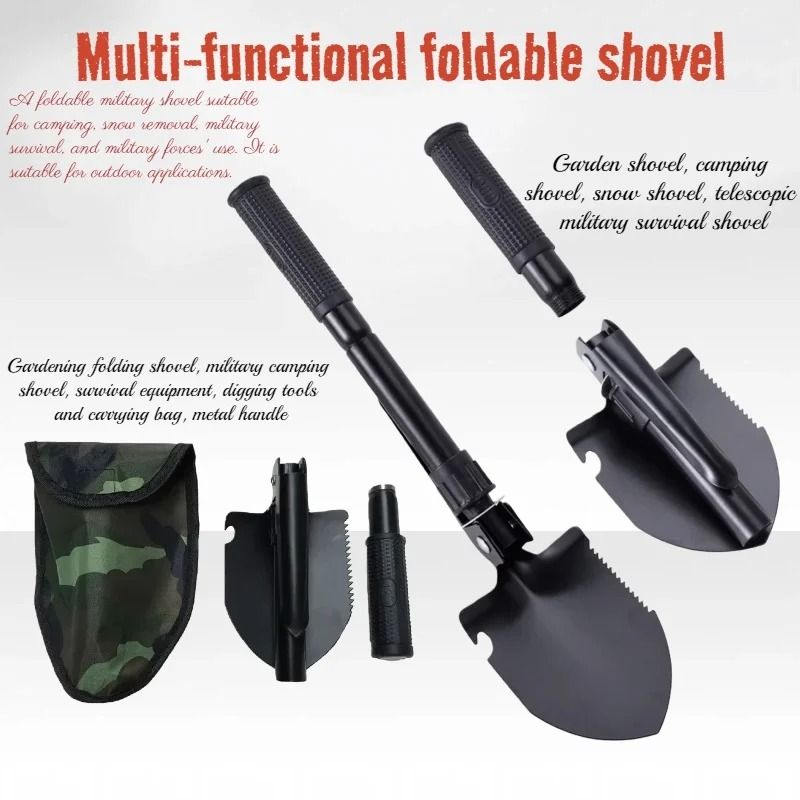 MultiFunction Foldable Camping Shovel Professional Telescopic Survival Gear For Outdoor Adventure 0