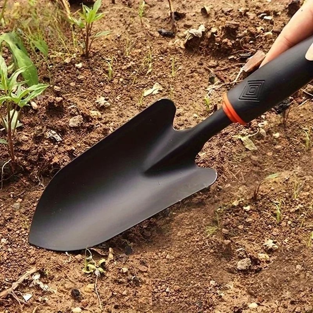 HeavyDuty Metal Garden Trowel Professional Planting Tool With Ergonomic Handle Orange Trim 1