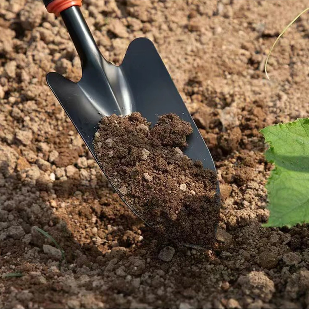 HeavyDuty Metal Garden Trowel Professional Planting Tool With Ergonomic Handle Orange Trim 2